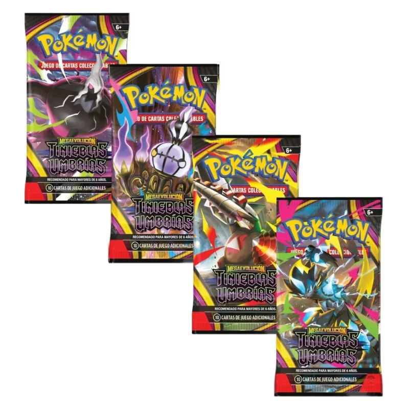 Sobre Pokémon Megaevolución Tinieblas Umbrías con cartas coleccionables