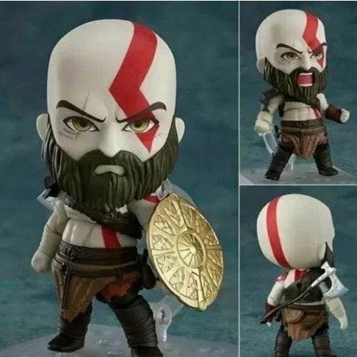 Figura Nendoroid Kratos God of War con escudo y maquillaje blanco rojo