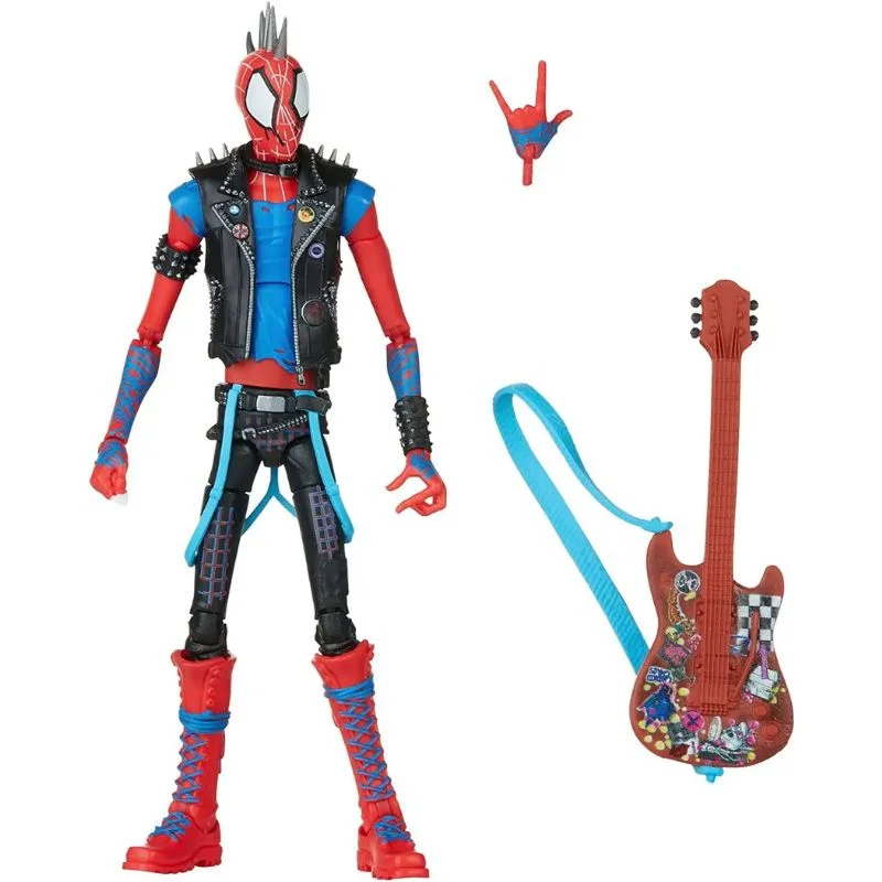 Figura Spider-Punk Marvel Legends con guitarra eléctrica y accesorios punk