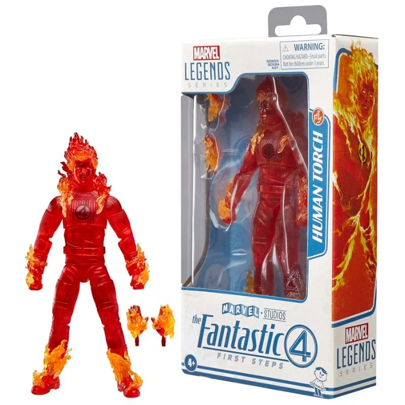 Figura articulada Human Torch Marvel Legends con efectos de fuego