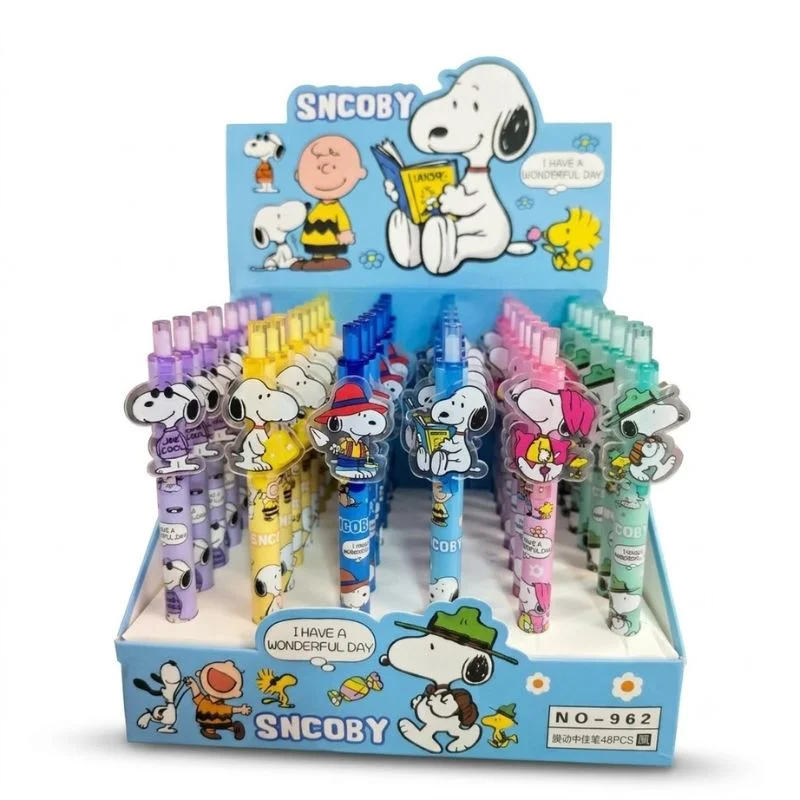 Bolígrafos Snoopy multicolores con personajes de la tira cómica