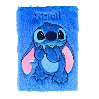 Libreta peluda azul con Stitch bordado — Lilo & Stitch