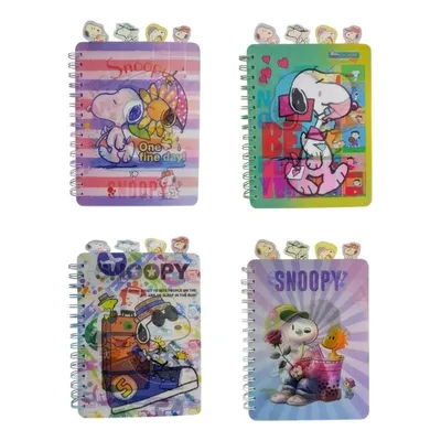 Cuadernos espiral Snoopy holográficos con diseños variados
