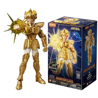 Figura articulada Leo Aiolia dorado con escudo solar - Caballeros del Zodiaco