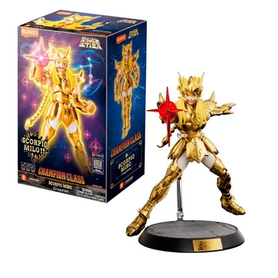 Figura Milo Escorpio dorado Caballeros del Zodiaco con base