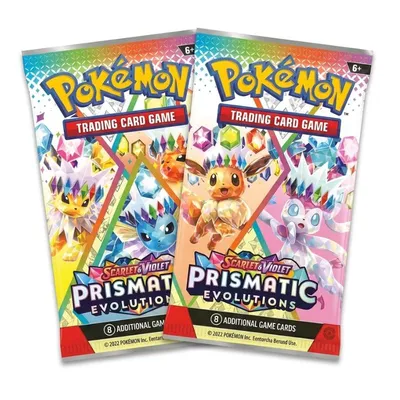 Dos sobres de cartas Pokémon Prismatic Evolutions Scarlet Violet