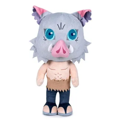 Peluche Inosuke Hashibira con cabeza de jabalí gris - Kimetsu no Yaiba