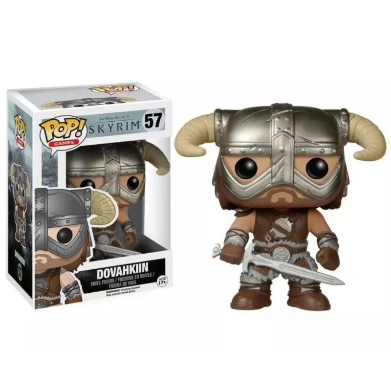 Funko Pop Dovahkiin de Skyrim con casco de cuernos y armadura