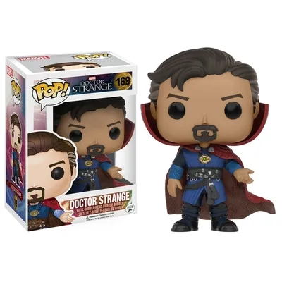 Funko POP Doctor Strange con traje azul y capa roja