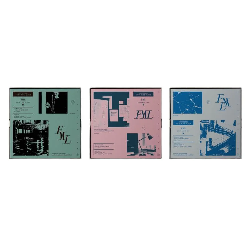Libro FML Seventeen Hybe YG Plus tres volúmenes diseño minimalista