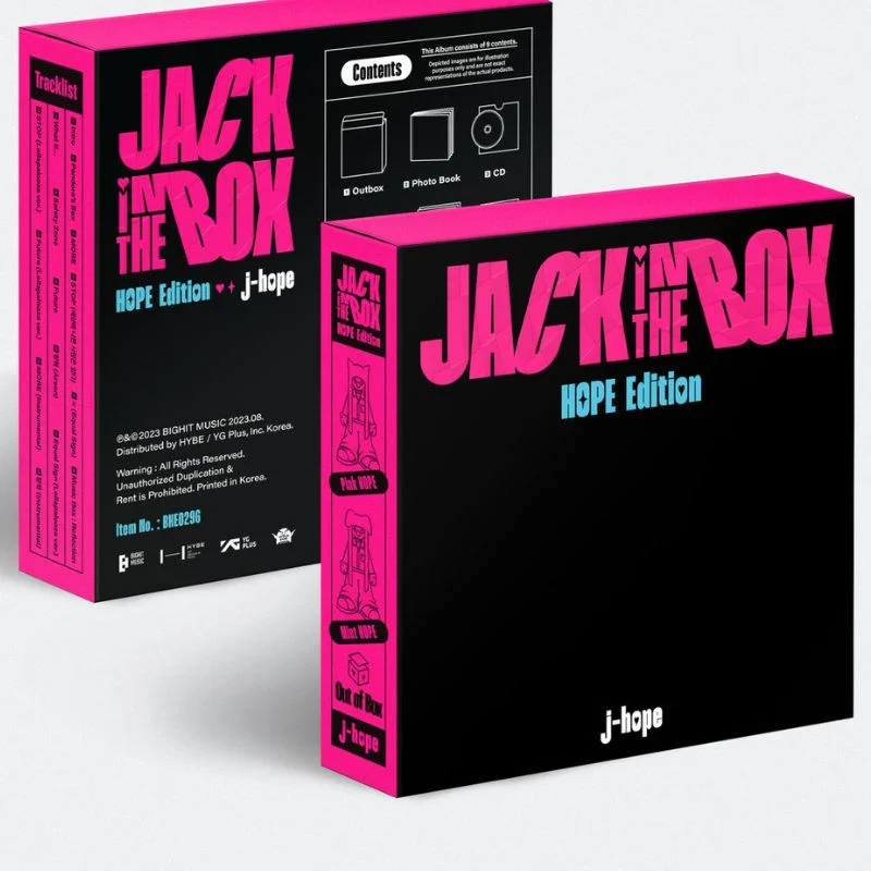 Libro Jack In The Box HOPE Edition J-Hope con estuche neón