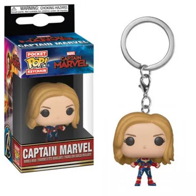 Llavero Funko POP Capitana Marvel con traje rojo y azul