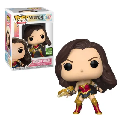 Funko Pop Wonder Woman WW84 con tiara boomerang dorada y rojo