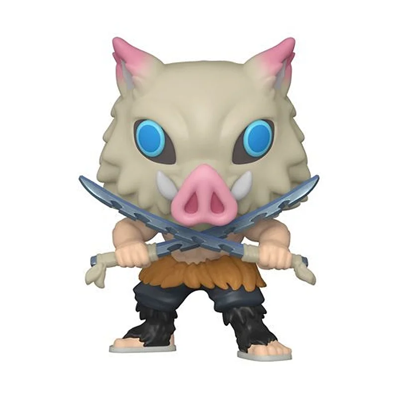 Funko POP Inosuke Hashibira con máscara de jabalí y dagas cruzadas