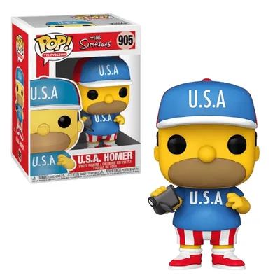 Funko POP Homer Simpson con atuendo USA patriota y gorro azul