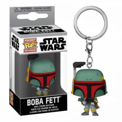 Llavero Funko POP Boba Fett Star Wars con casco verde y rojo