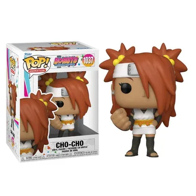Funko Pop Cho-Cho de Boruto con cabello marrón y banda ninja