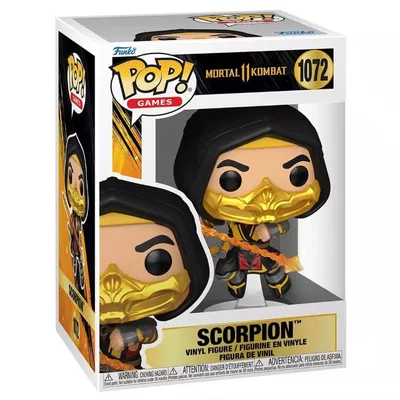 Funko Pop Scorpion Mortal Kombat con máscara dorada