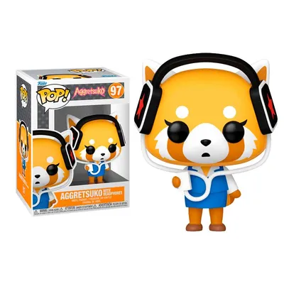 Funko Pop Aggretsuko con audífonos negros — Sanrio
