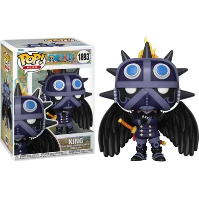 Funko Pop Plus King One Piece con alas y armadura púrpura