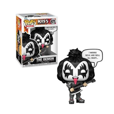 Funko Pop The Demon KISS con guitarra y maquillaje rock