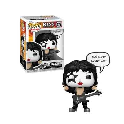 Figura Funko Pop The Starchild Kiss con guitarra y maquillaje de estrella