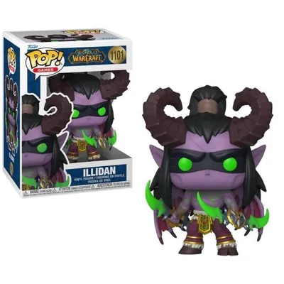 Funko Pop Illidan World of Warcraft con ojos verdes y cuernos