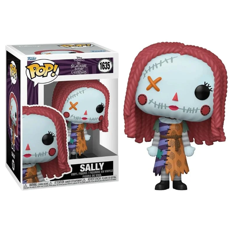 Funko Pop Sally de El Extraño Mundo de Jack con cabello rojo y vestido de retazos