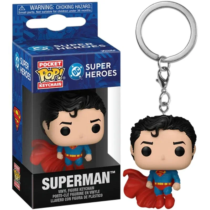 Llavero Funko Pop Superman DC Comics en caja azul