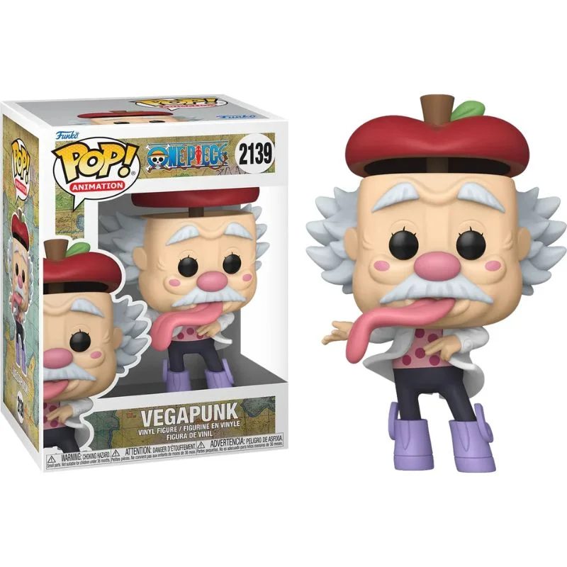 Funko Pop Vegapunk One Piece con sombrero de manzana