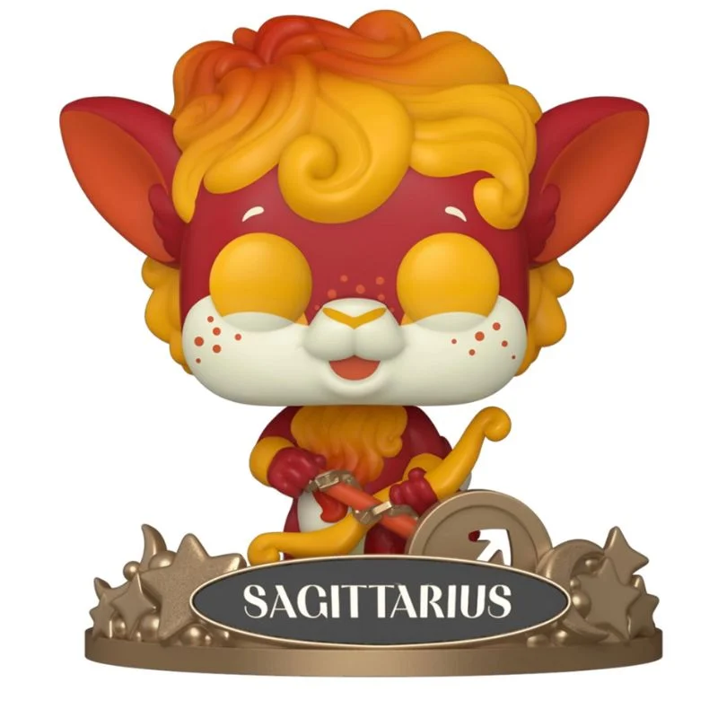 Funko Pop Sagitario signo zodiacal dorado y rojo