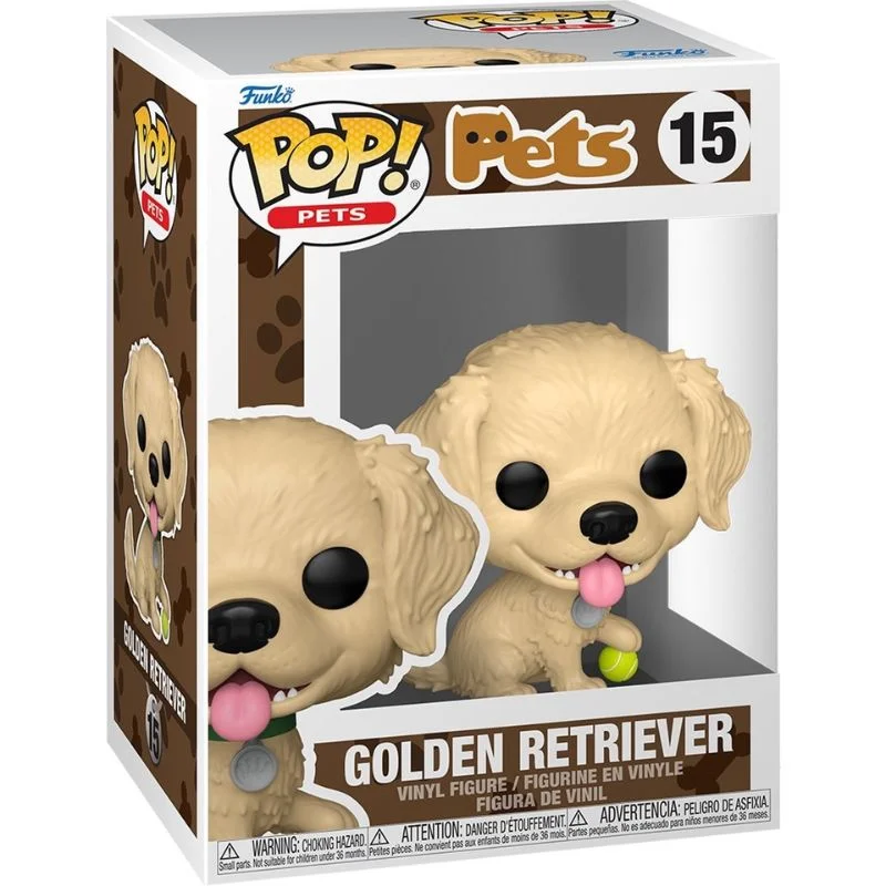 Funko Pop Golden Retriever con lengua rosa y pelota