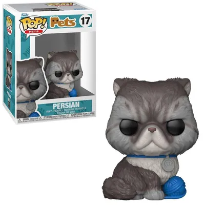 Funko Pop Gato Persa gris número 17 con collar azul