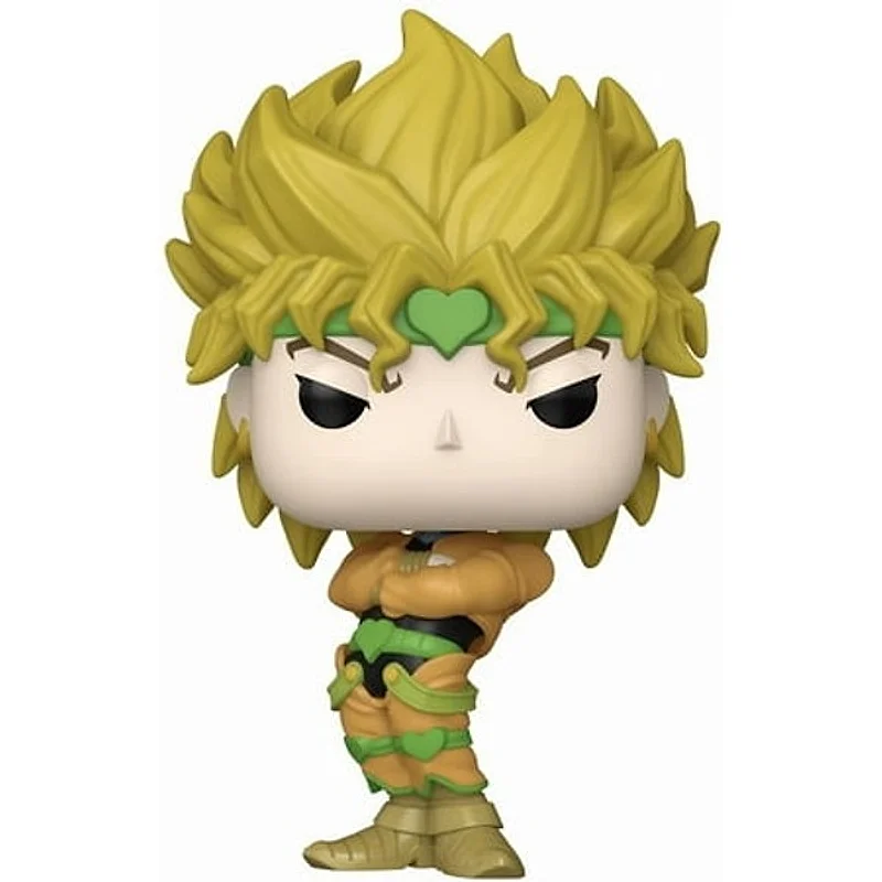 Funko Pop Dio Brando con cabello rubio y marca de corazón verde