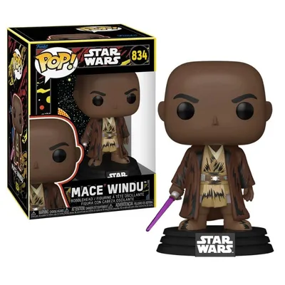 Funko Pop Mace Windu Retro Star Wars 834 con sable púrpura