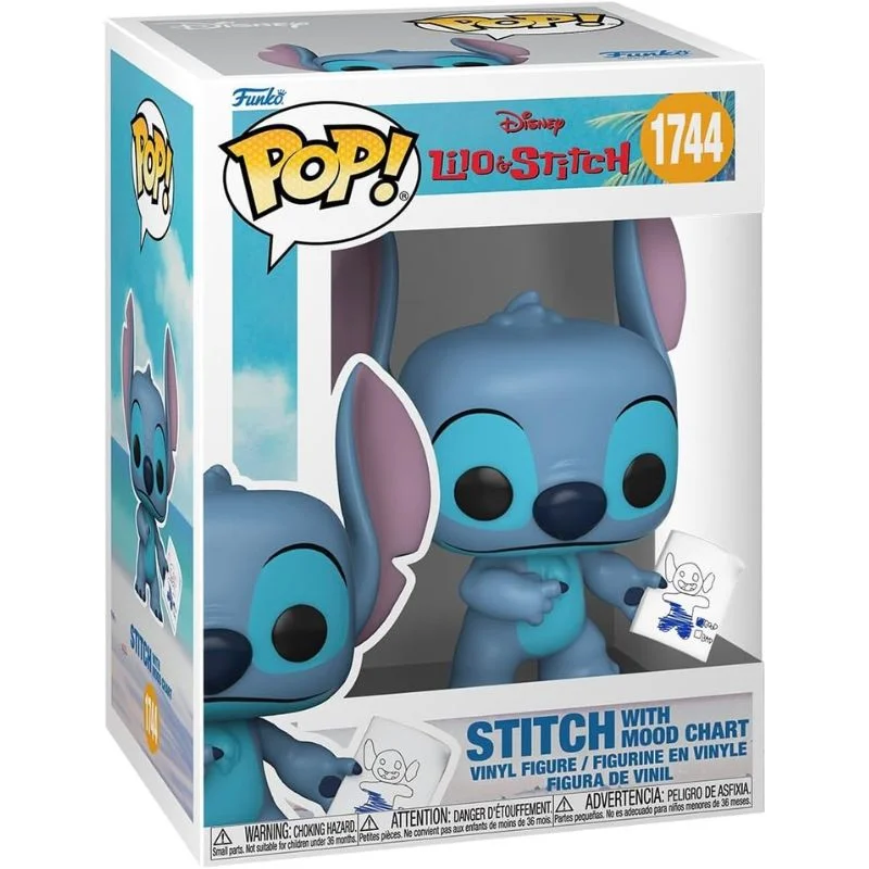 Funko Pop Stitch azul con gráfico de ánimo - Lilo & Stitch Disney