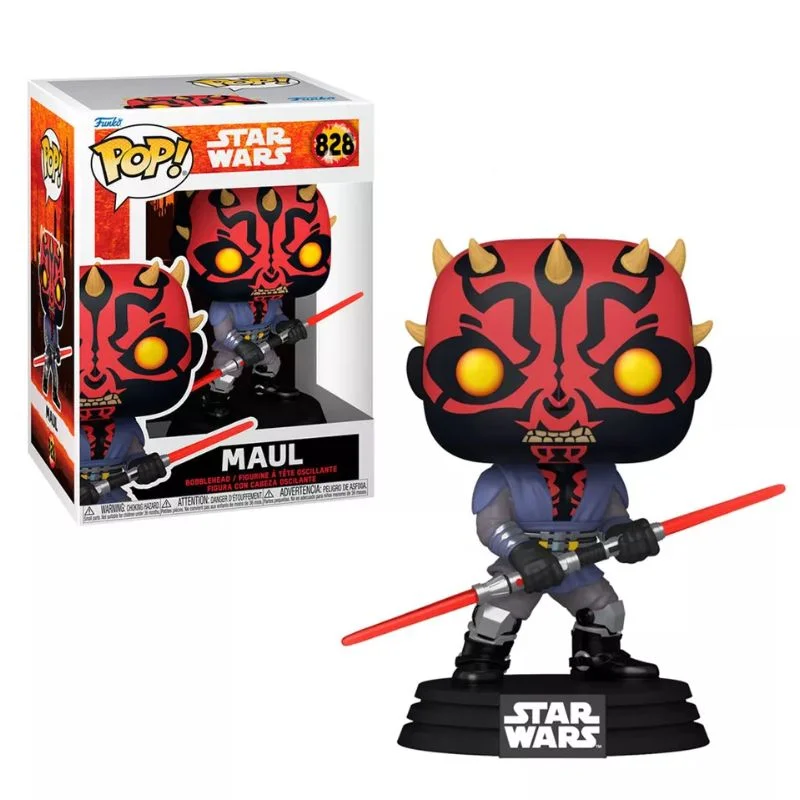 Funko Pop Maul Star Wars con sable de luz rojo