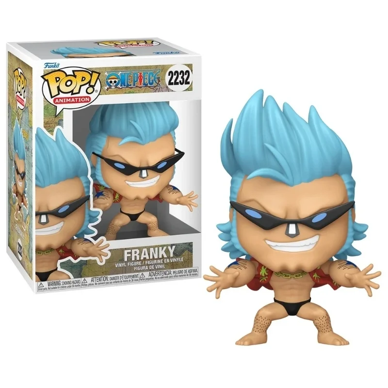 Funko Pop Franky One Piece con cabello azul y gafas
