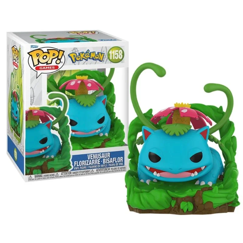 Funko Pop Venusaur Pokémon con bulbo floral y vides verdes
