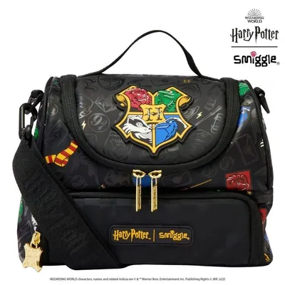 Lonchera Hogwarts Harry Potter con escudo de cuatro casas