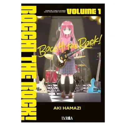 Portada Manga Bocchi The Rock Volumen 1 con Aki Hamazi tocando guitarra