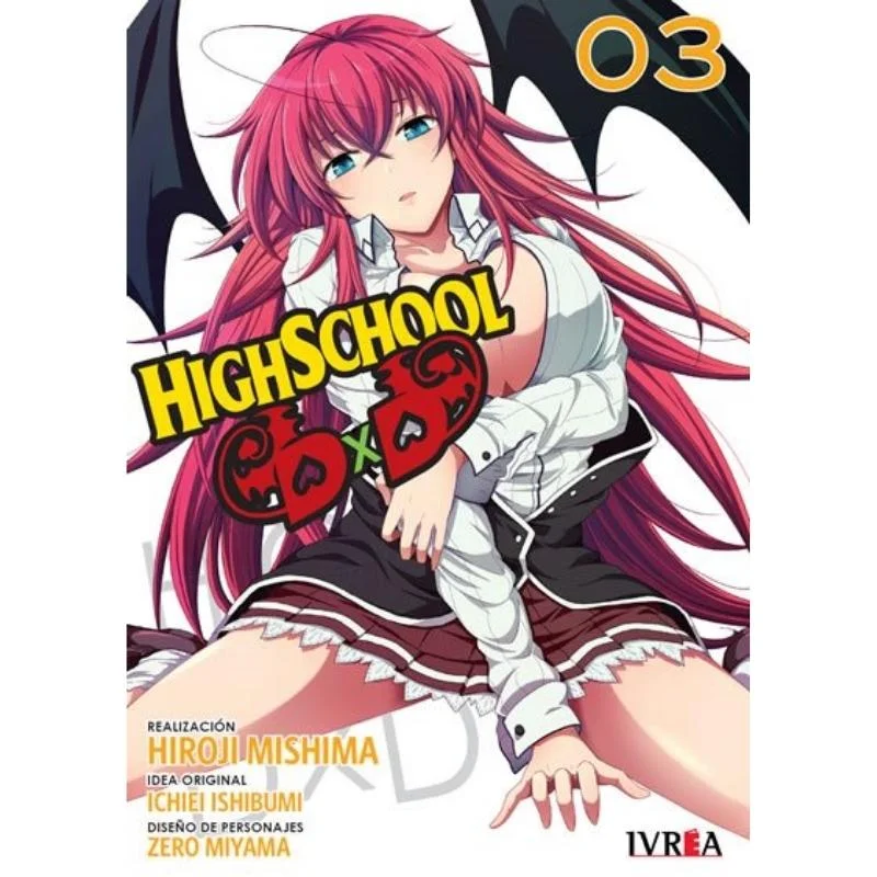 Portada Manga High School DxD volumen 3 con personaje de cabello rojo