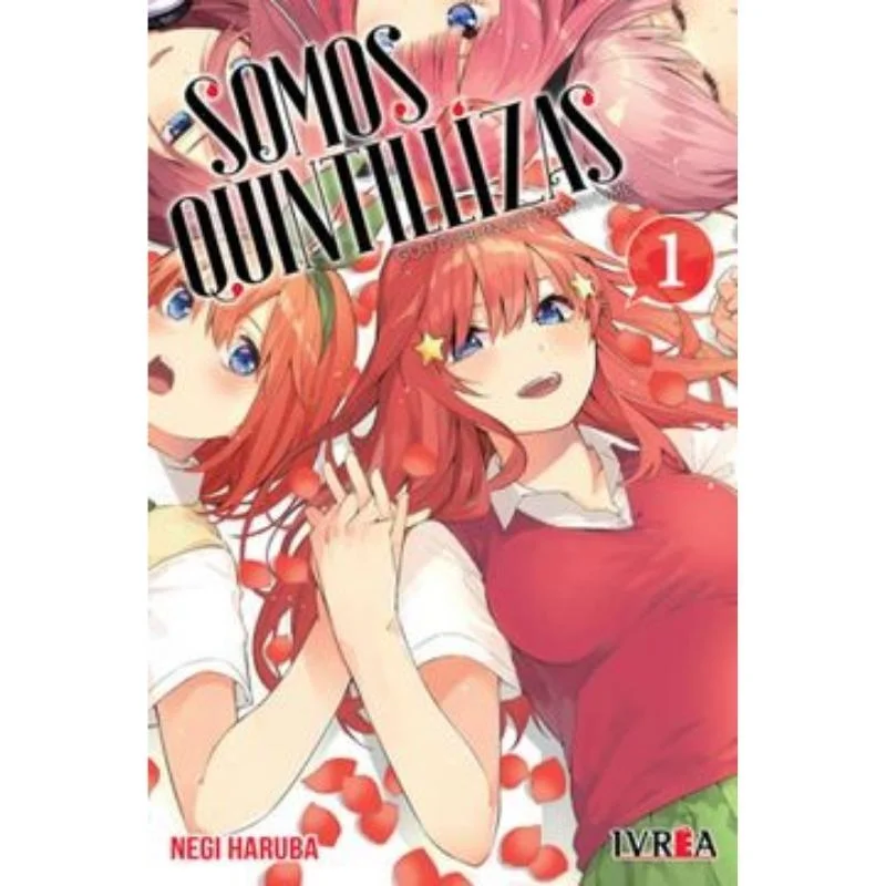 Portada Manga Somos Quintillizas Tomo 1 con personajes principales de cabello rojo