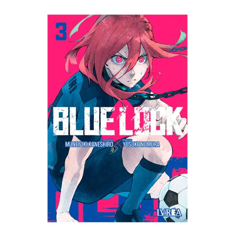 Portada Manga Blue Lock Tomo 3 con personaje principal en fondo rosa y azul