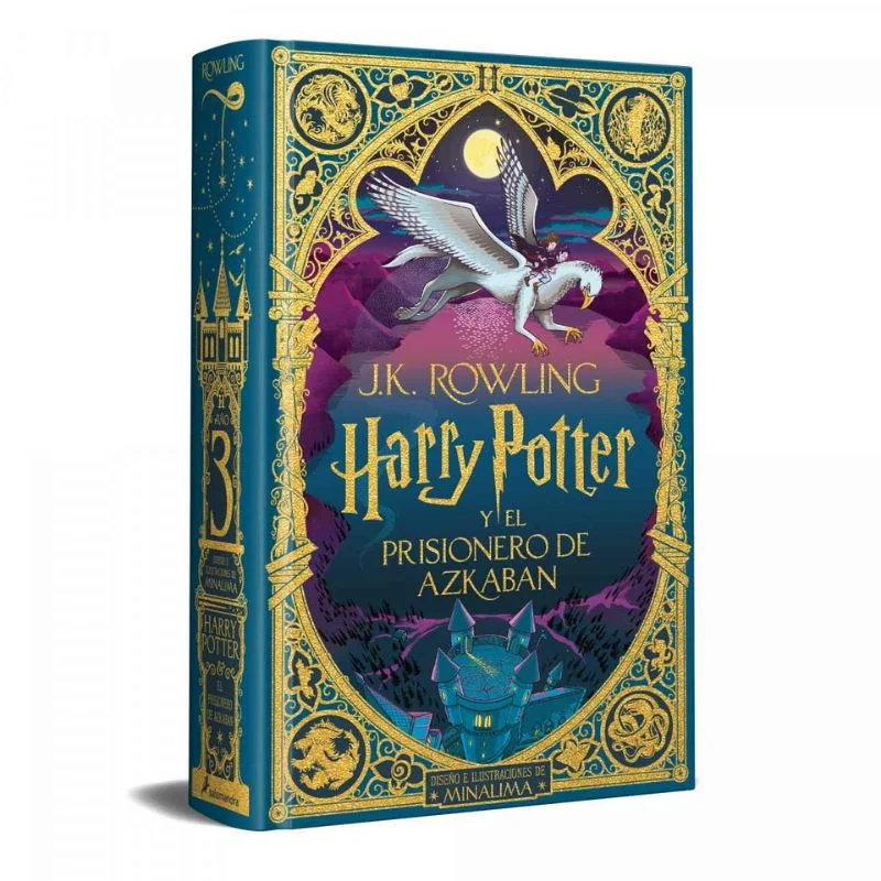 Libro Harry Potter Prisionero Azkaban edición MinaLima con portada dorada