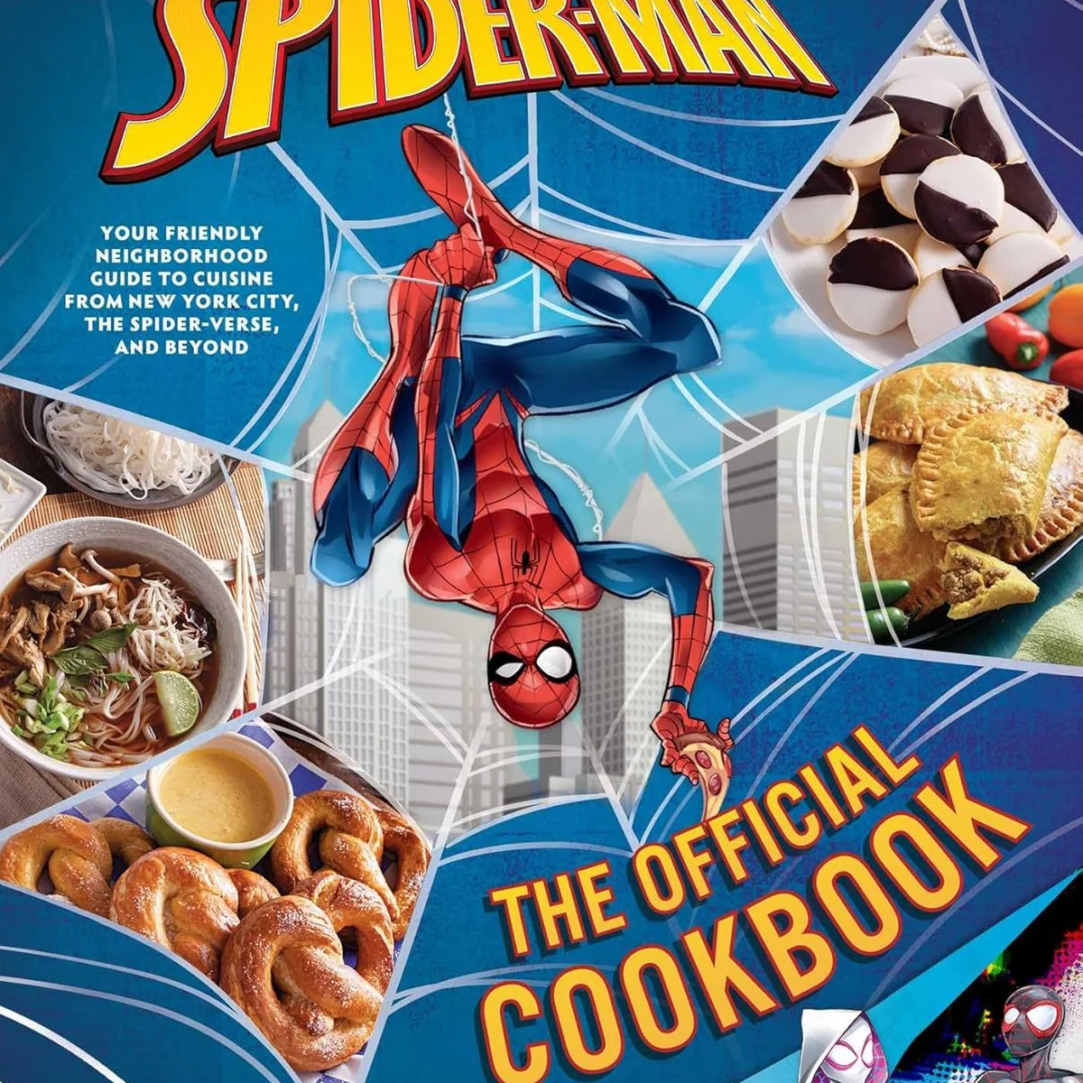 Portada libro recetario oficial Spiderman Marvel con Spider-Man y platos temáticos