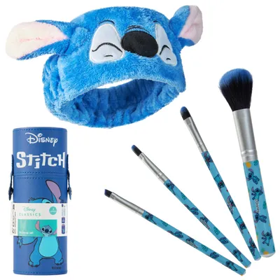 Set de Brochas Maquillaje Stitch con Diadema Peluche — Disney (Pedido Exclusivo · entrega 2 a 3 semanas)