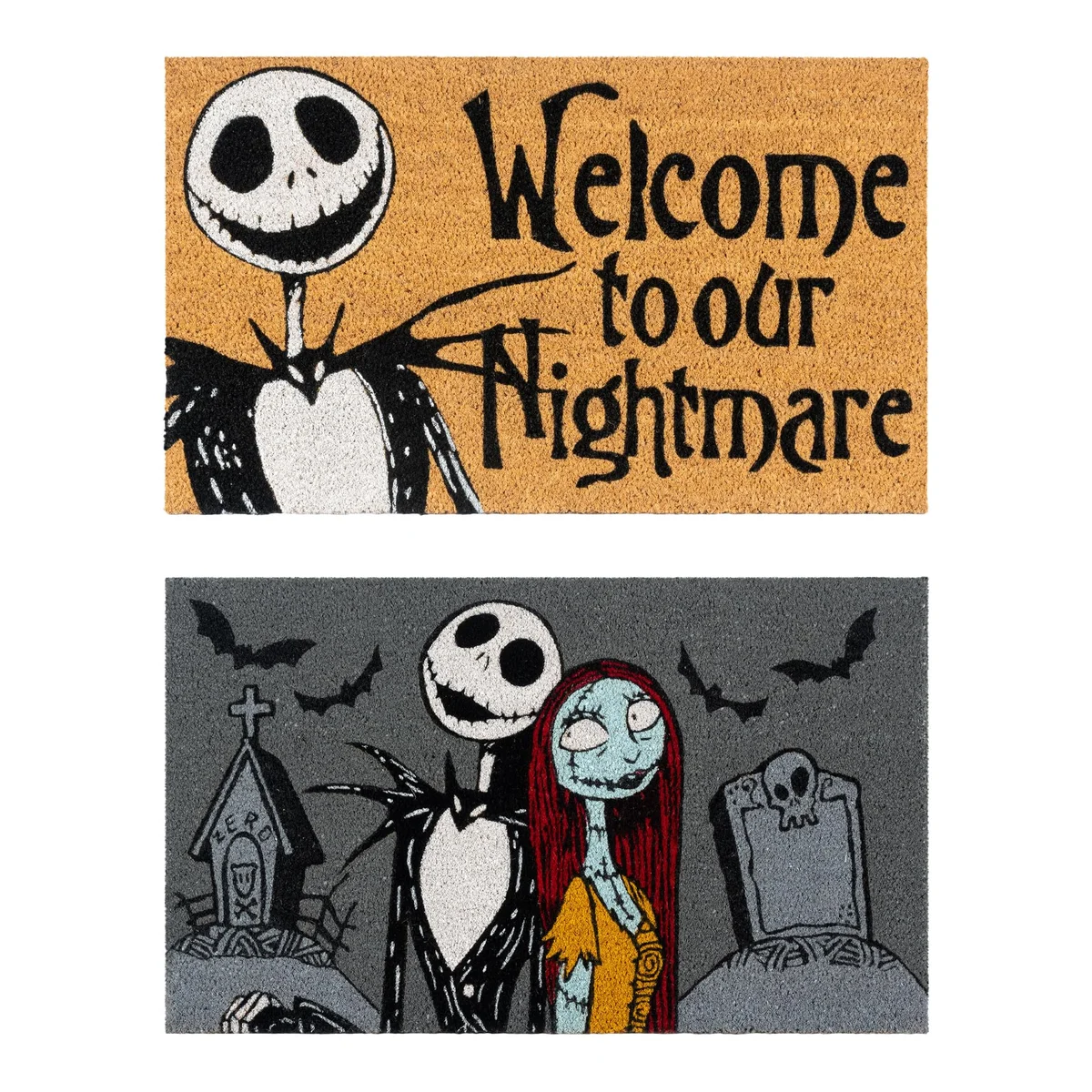Felpudo Pesadilla Antes de Navidad Jack y Sally Bienvenida (Pedido Exclusivo · entrega 2 a 3 semanas)
