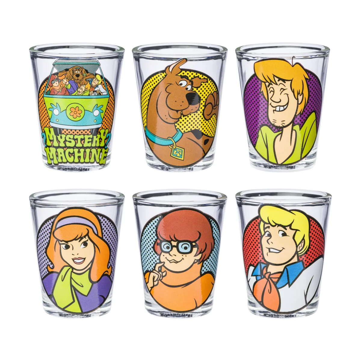 Set 6 Vasos Scooby-Doo Personajes y Máquina Misteriosa (Pedido Exclusivo · entrega 2 a 3 semanas)