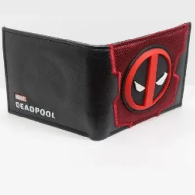 Billetera Deadpool Logo Goma Roja y Negra
